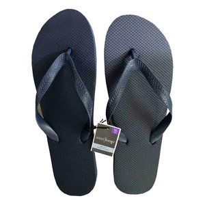West Loop Men's Foam Flip Flops Sandals Shower Shoes Navy Blue Large L XL